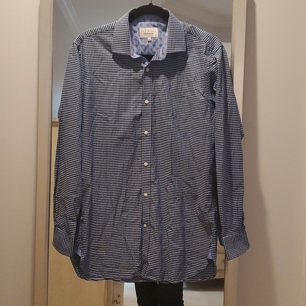 Men’s Ted Baker Endurance Blue Button Down Shirt Neck 15.5 32/33